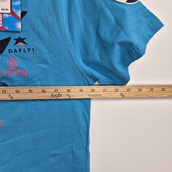 Born Fly Men's T-Shirt Size L Embroidery Blue Cloud Hoppers Airlines (42) - Picture 7 of 8